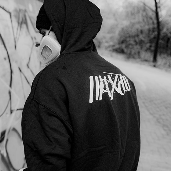 “Drop-In” Full-Zip Black Hoodie